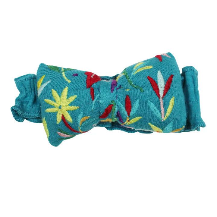 L'oved Baby - Embroidered Bow Tie Headband - Pitter Patter Boutique