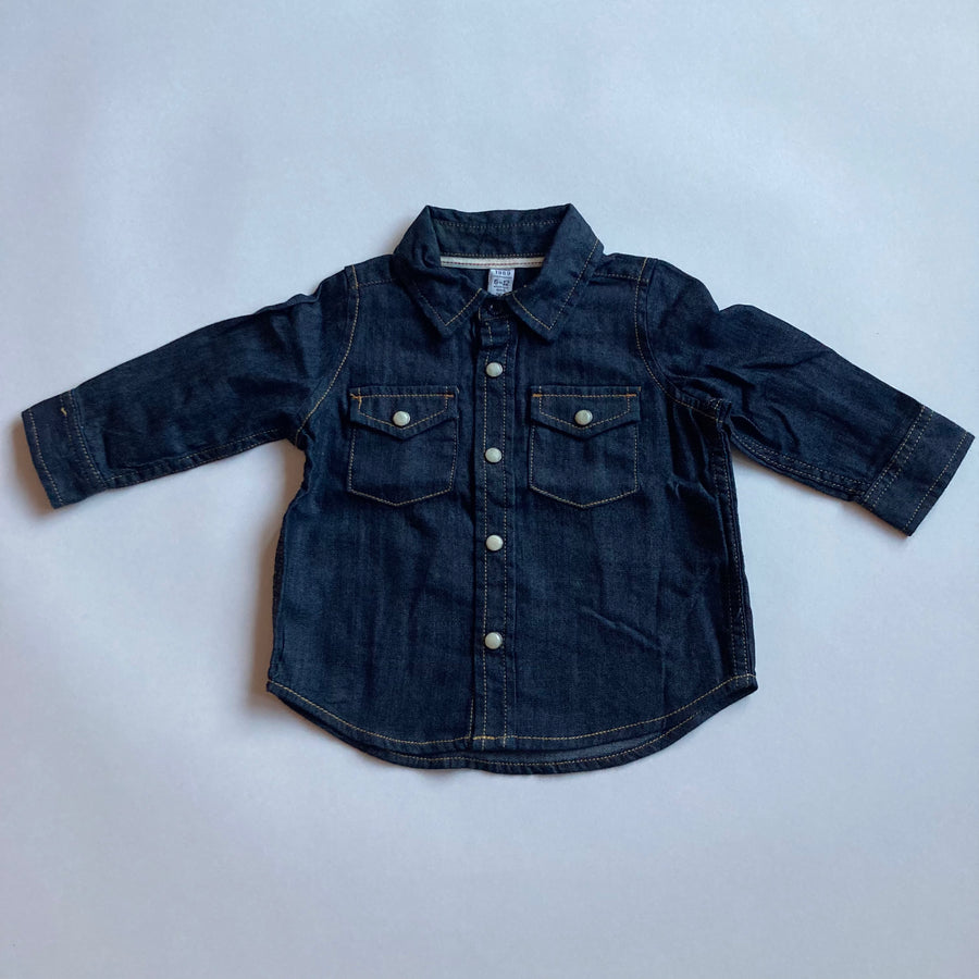 GAP Jean Coloured Dress Shirt - 6-12 Months - Pitter Patter Boutique