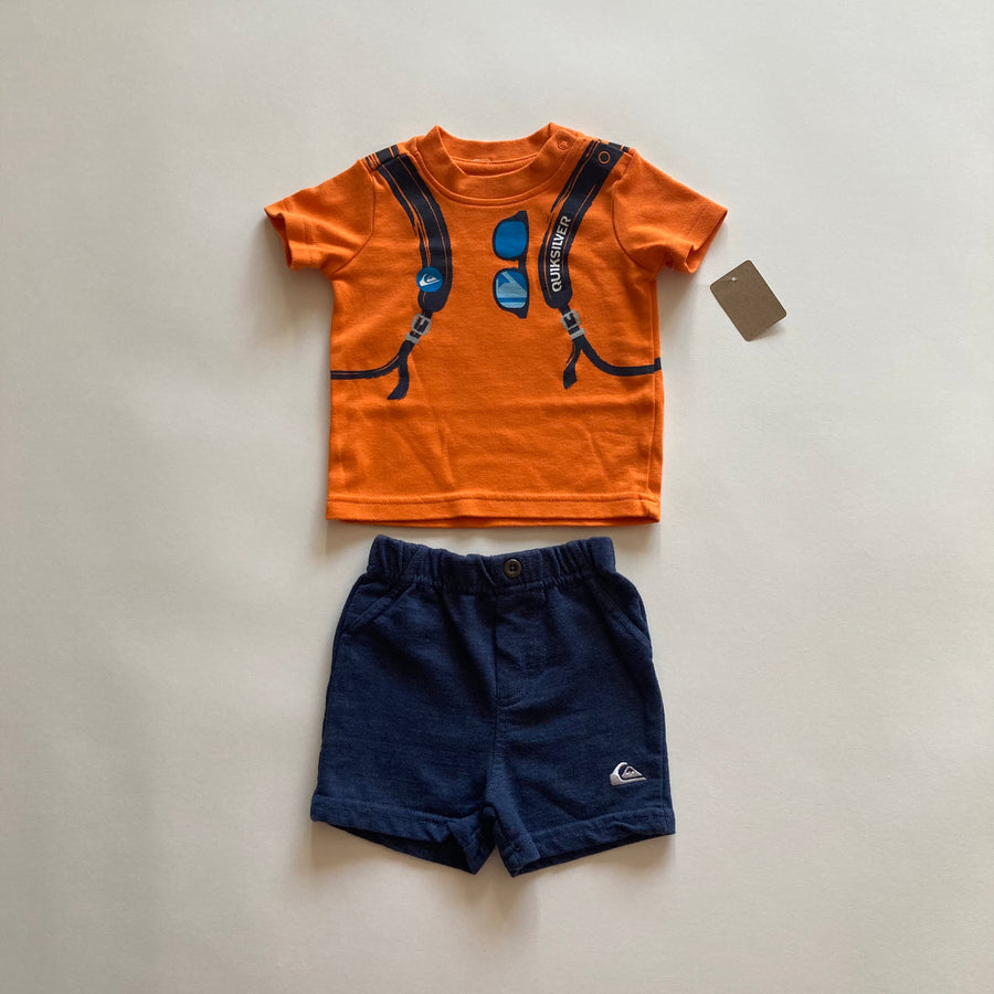 Quiksilver 2 piece Outfit - 0-3 Months - Pitter Patter Boutique