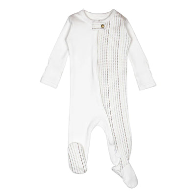 L'oved Baby - Embroidered Organic Zippered Footie - Pitter Patter Boutique