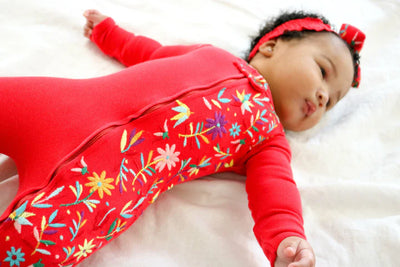 L'oved Baby - Embroidered Organic Zippered Footie - Pitter Patter Boutique