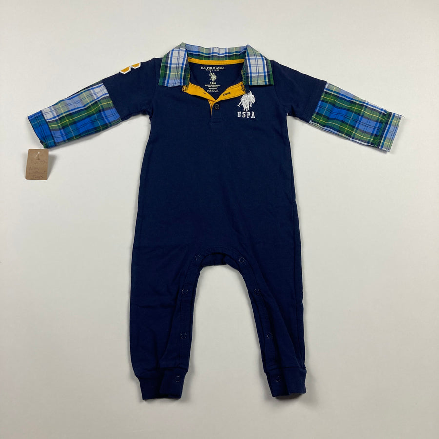 U.S. Polo Assn. Romper - Size 12 Months - Pitter Patter Boutique