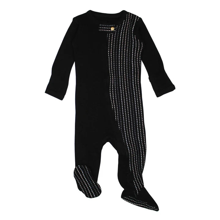 L'oved Baby - Embroidered Organic Zippered Footie - Pitter Patter Boutique