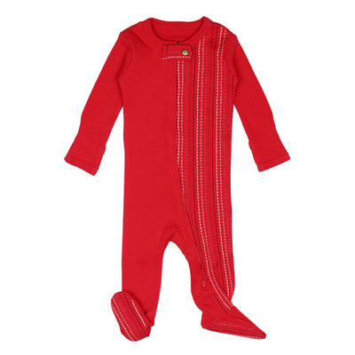 L'oved Baby - Embroidered Organic Zippered Footie - Pitter Patter Boutique