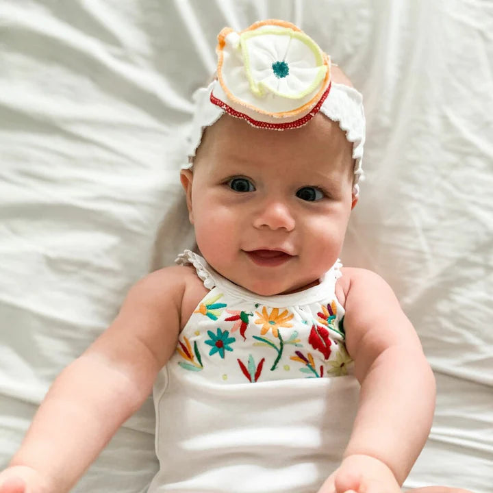 L'oved Baby - Embroidered Flower Headband - Pitter Patter Boutique