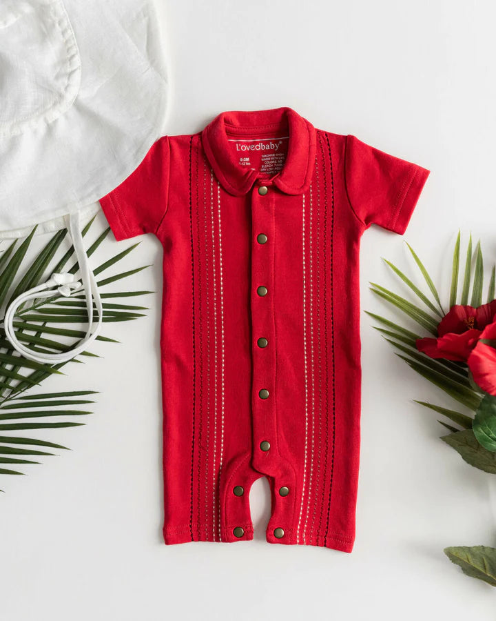 L'oved Baby - Embroidered Short Sleeve Romper - Pitter Patter Boutique