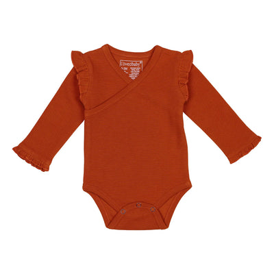 L'oved Baby Corduroy Ruffle Wrap Bodysuit - Pitter Patter Boutique