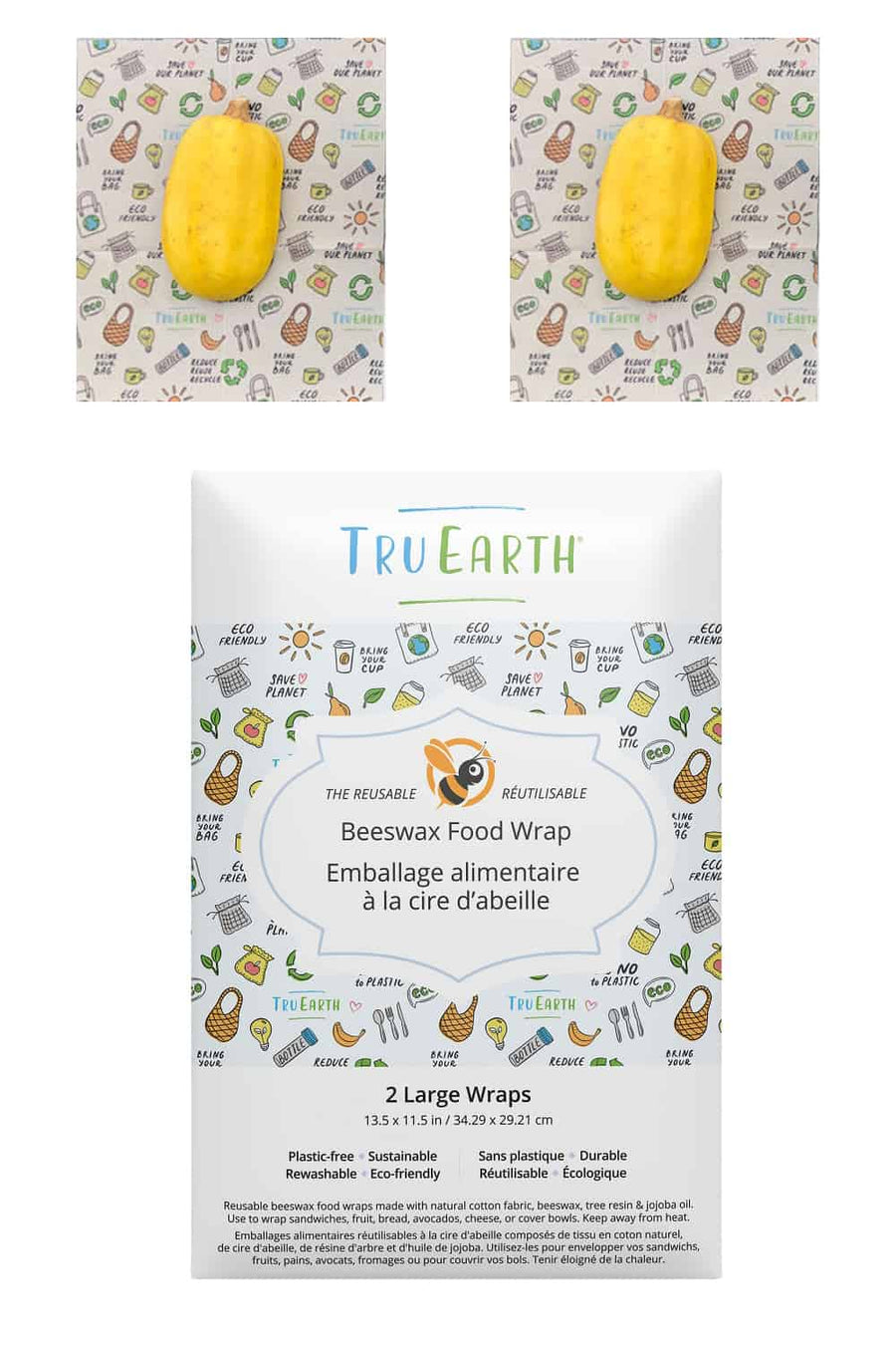 Tru Earth - 2 Pack Large Beeswax Food Wrap - Pitter Patter Boutique