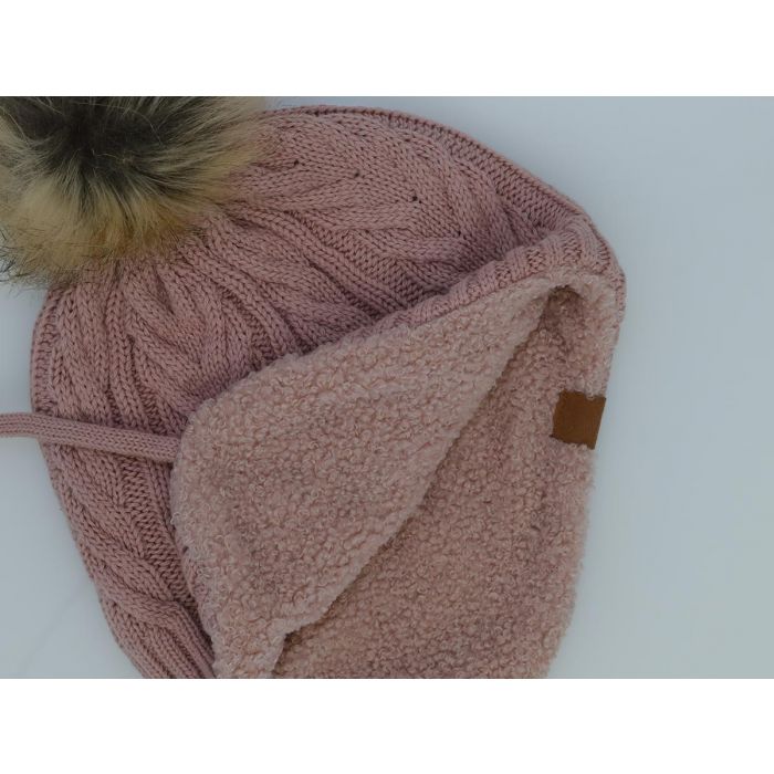 Calikids - Knit Cable Pom Pom Hat - Pitter Patter Boutique